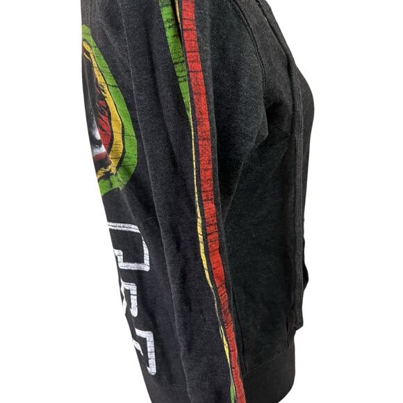 Bob Marley “One Love” Graphic Zip-Up Gray Hoodie by Catch A Fire – Size Small - Picture 8 of 11
